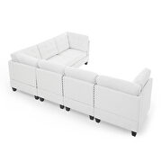 Ivory chenille l-shape modular sectional sofa combination includes three single chair and three corner by La Spezia additional picture 6