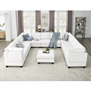Ivory chenille u-shape modular sectional sofa includes seven single chair, four corner and one ottoman by La Spezia additional picture 8