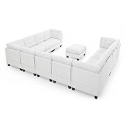 Ivory chenille u-shape modular sectional sofa includes seven single chair, four corner and one ottoman by La Spezia additional picture 9