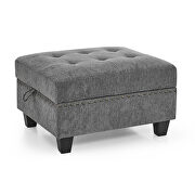Gray chenille u-shape modular sectional sofa includes four single chair and two corner by La Spezia additional picture 3