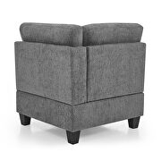 Gray chenille u-shape modular sectional sofa includes four single chair and two corner by La Spezia additional picture 9