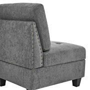 Gray chenille u-shape modular sectional sofa includes four single chair and two corner by La Spezia additional picture 10