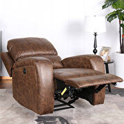 Nut brown bonded pu leather power electric recliner chair with usb charge port by La Spezia additional picture 11