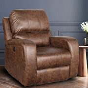 Nut brown bonded pu leather power electric recliner chair with usb charge port by La Spezia additional picture 12