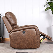 Nut brown bonded pu leather power electric recliner chair with usb charge port by La Spezia additional picture 6