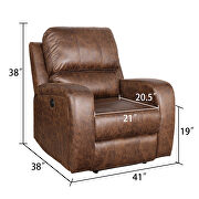 Nut brown bonded pu leather power electric recliner chair with usb charge port by La Spezia additional picture 7