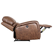 Nut brown bonded pu leather power electric recliner chair with usb charge port by La Spezia additional picture 10