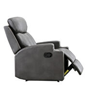 Gray breathable pu leather recliner chair with 2 cup holders by La Spezia additional picture 17