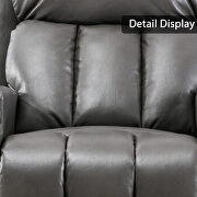 Gray breathable pu leather recliner chair with 2 cup holders by La Spezia additional picture 3