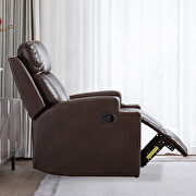 Brown breathable pu leather recliner chair with 2 cup holders by La Spezia additional picture 14