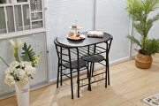 3 pieces kitchen table set with metal frame and shelf storage additional photo 3 of 6