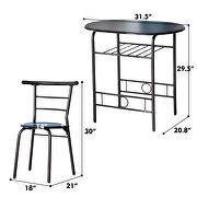 3 pieces kitchen table set with metal frame and shelf storage by La Spezia additional picture 7