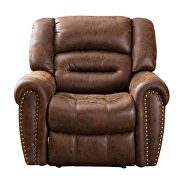 Nut brown microfiber electric recliner chair w/usb port by La Spezia additional picture 11