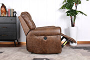 Nut brown microfiber electric recliner chair w/usb port by La Spezia additional picture 13