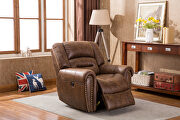 Nut brown microfiber electric recliner chair w/usb port by La Spezia additional picture 19