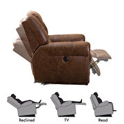 Nut brown microfiber electric recliner chair w/usb port by La Spezia additional picture 3