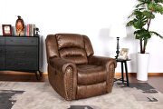 Nut brown microfiber electric recliner chair w/usb port by La Spezia additional picture 6