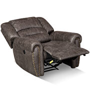 Electric recliner chair w/breathable gray bonded leather by La Spezia additional picture 14