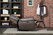 Electric recliner chair w/breathable gray bonded leather by La Spezia additional picture 4