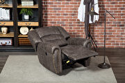 Electric recliner chair w/breathable gray bonded leather by La Spezia additional picture 5
