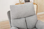 Swivel rocker gray fabric manual recliner chair by La Spezia additional picture 2