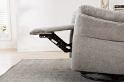 Swivel rocker gray fabric manual recliner chair by La Spezia additional picture 14