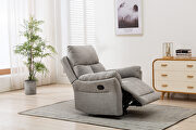 Swivel rocker gray fabric manual recliner chair by La Spezia additional picture 4