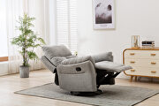 Swivel rocker gray fabric manual recliner chair by La Spezia additional picture 5