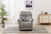 Swivel rocker gray fabric manual recliner chair by La Spezia additional picture 6