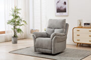 Swivel rocker gray fabric manual recliner chair by La Spezia additional picture 8