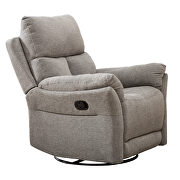 Swivel rocker gray fabric manual recliner chair by La Spezia additional picture 10