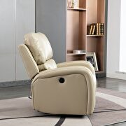 Comfortable cream air leather power recliner with usb charging port by La Spezia additional picture 2