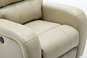 Comfortable cream air leather power recliner with usb charging port by La Spezia additional picture 12