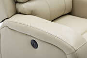 Comfortable cream air leather power recliner with usb charging port by La Spezia additional picture 13