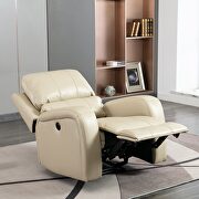Comfortable cream air leather power recliner with usb charging port by La Spezia additional picture 3