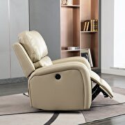 Comfortable cream air leather power recliner with usb charging port by La Spezia additional picture 5