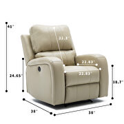Comfortable cream air leather power recliner with usb charging port by La Spezia additional picture 10