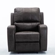 Comfortable smoky gray suede leather power recliner with usb charging port additional photo 4 of 8