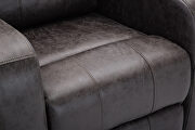 Comfortable smoky gray suede leather power recliner with usb charging port by La Spezia additional picture 8