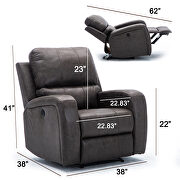 Comfortable smoky gray suede leather power recliner with usb charging port by La Spezia additional picture 9