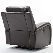 Comfortable brown air leather power recliner with usb charging port additional photo 3 of 9