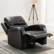 Comfortable brown air leather power recliner with usb charging port by La Spezia additional picture 6