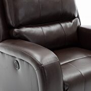 Comfortable brown air leather power recliner with usb charging port by La Spezia additional picture 7