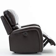 Comfortable brown air leather power recliner with usb charging port by La Spezia additional picture 8
