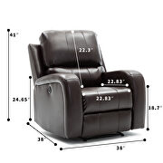 Comfortable brown air leather power recliner with usb charging port by La Spezia additional picture 10