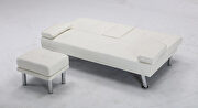 Sofa bed white air leather modern convertible folding futon by La Spezia additional picture 11