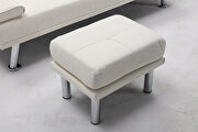 Sofa bed white air leather modern convertible folding futon by La Spezia additional picture 10