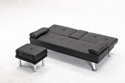 Sofa bed black air leather modern convertible folding futon by La Spezia additional picture 4