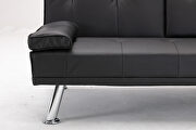 Sofa bed black air leather modern convertible folding futon by La Spezia additional picture 7