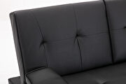 Sofa bed black air leather modern convertible folding futon by La Spezia additional picture 9